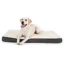Bedsure Orthopedic Waterproof Dog & Cat Bed with Sherpa & Oxford Fabric Removable Cover, Grey, Large