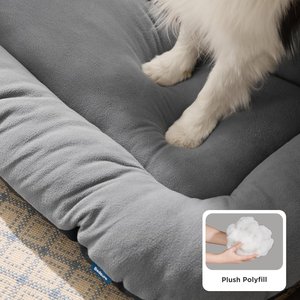 Bedsure Ultra Soft Fleece Thin Washable Dog Crate Mat, Light Grey, Large: 35-in L x 22-in W