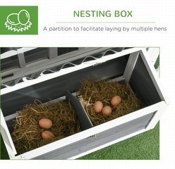 PawHut Outdoor Wooden Chicken Coop with Nest Box, 67.5 x 58.75 x 42.25-in slide 2 of 9