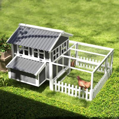 Show full view: PawHut Outdoor Wooden Chicken Coop with Nest Box, 67.5 x 58.75 x 42.25-in slide 9 of 9