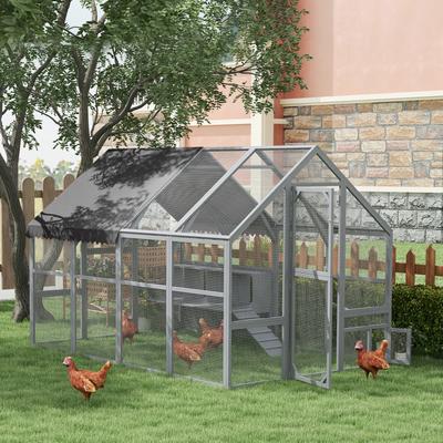 Show full view: PawHut Water-Resistant Chicken Run with Nest Box & Anti-UV Cover, 110.2 x73 x 74-in slide 2 of 9