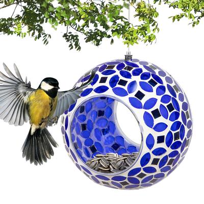 Show full view: Sunnydaze Decor Mosaic Glass Bird Feeder, Dragonfly Dreams slide 4 of 6