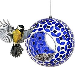 Sunnydaze Decor Mosaic Glass Bird Feeder, Dragonfly Dreams slide 2 of 6