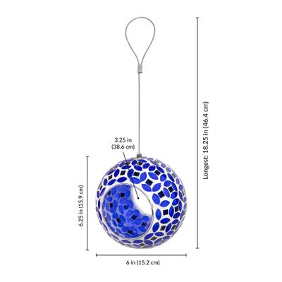 Show full view: Sunnydaze Decor Mosaic Glass Bird Feeder, Lavender slide 2 of 7