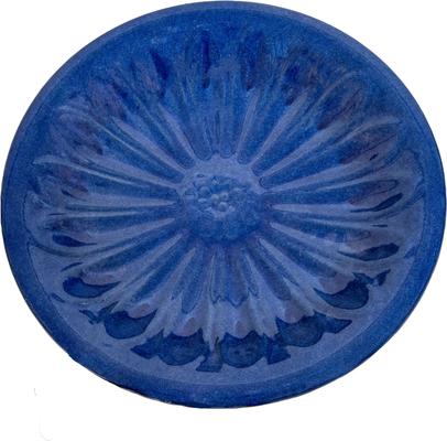 Show full view: Sunnydaze Decor Daisy Embossed Bowl Bird Bath, Blue slide 4 of 9