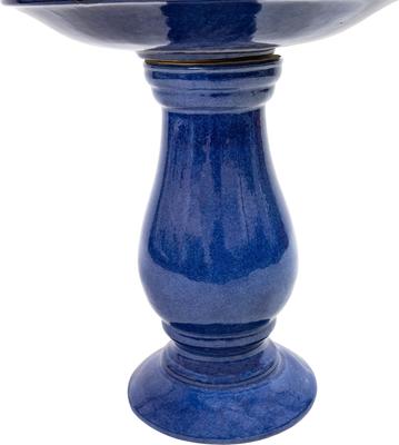 Show full view: Sunnydaze Decor Daisy Embossed Bowl Bird Bath, Blue slide 2 of 9