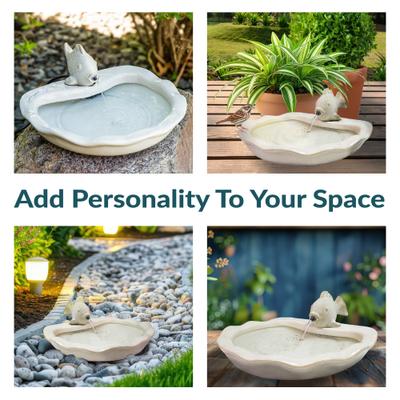 Show full view: Sunnydaze Decor Ceramic Fish Water Fountain, White slide 9 of 9