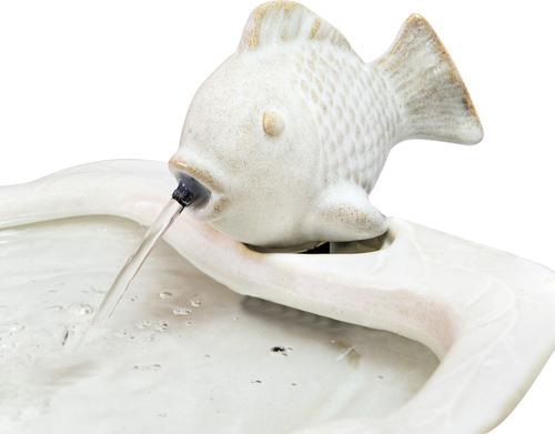 Show full view: Sunnydaze Decor Ceramic Fish Water Fountain, White slide 4 of 9