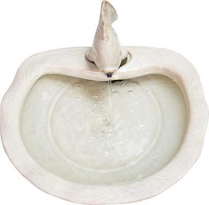 Show full view: Sunnydaze Decor Ceramic Fish Water Fountain, White slide 3 of 9