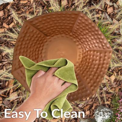 Show full view: Sunnydaze Decor Hammered Iron Staked Bird Bath, Copper slide 7 of 9