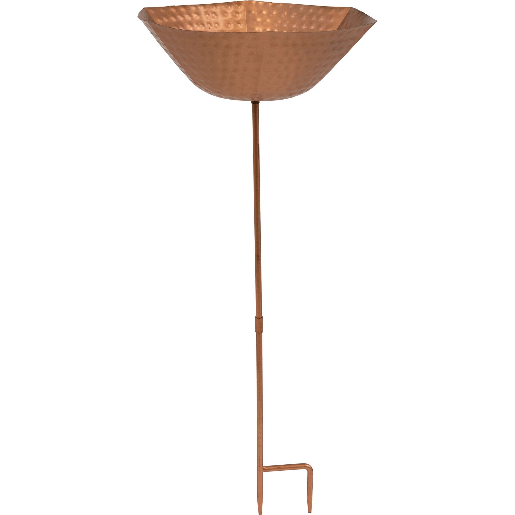 Sunnydaze Decor Hammered Iron Staked Bird Bath, Copper
