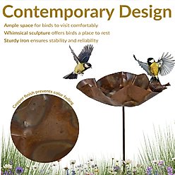 Sunnydaze Decor Iron Staked Bird Bath, Copper slide 2 of 9