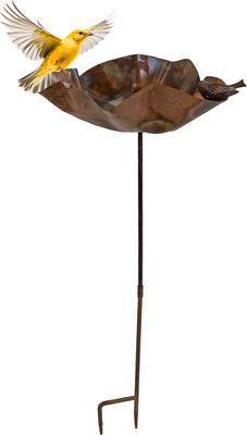Show full view: Sunnydaze Decor Iron Staked Bird Bath, Copper slide 2 of 9