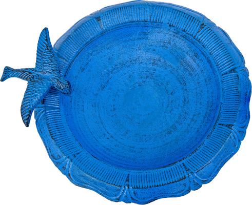 Show full view: Sunnydaze Decor Garden Visitor Bird Bath, Blue Patina slide 8 of 9