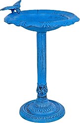 Sunnydaze Decor Garden Visitor Bird Bath, Blue Patina