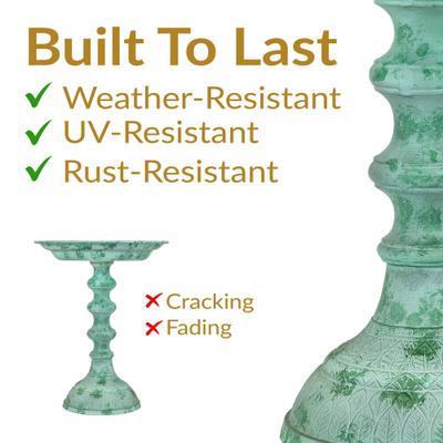 Show full view: Sunnydaze Decor Backyard Beauty Bird Bath, Green Patina slide 8 of 9