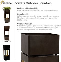 Sunnydaze Decor Serene Shower Zinc Fountain with Planter, Dark Brown slide 2 of 9