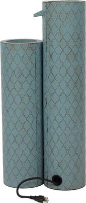 Show full view: Sunnydaze Decor Moroccan Trellis 3-Column Zinc Fountain, Blue slide 8 of 9
