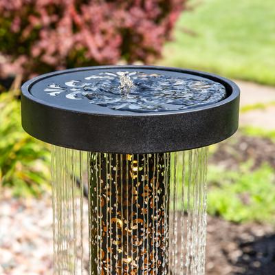 Show full view: Sunnydaze Decor Glittering Rain Zinc Water Fountain, Black slide 6 of 9