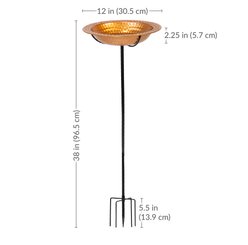 Sunnydaze Decor Copper Staked Bird Bath & Feeder slide 2 of 9
