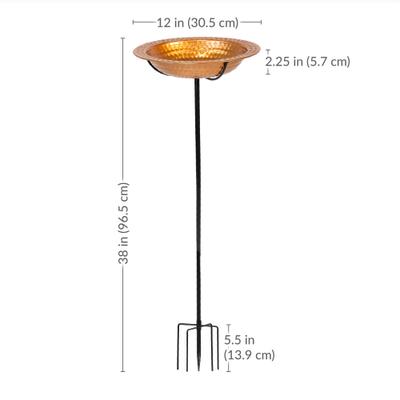 Show full view: Sunnydaze Decor Copper Staked Bird Bath & Feeder slide 8 of 9