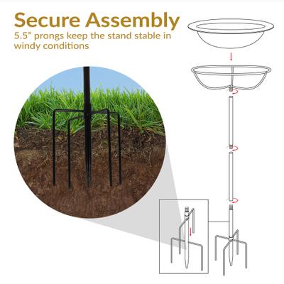 Show full view: Sunnydaze Decor Copper Staked Bird Bath & Feeder slide 9 of 9