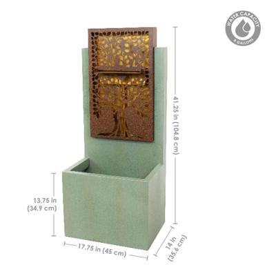 Show full view: Sunnydaze Decor Mighty Oak Steel Outdoor Water Fountain, Light Green slide 9 of 9