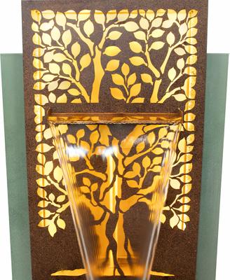 Show full view: Sunnydaze Decor Mighty Oak Steel Outdoor Water Fountain, Light Green slide 4 of 9