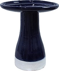 Sunnydaze Decor Ceramic Duo Tone Bird Bath, Midnight