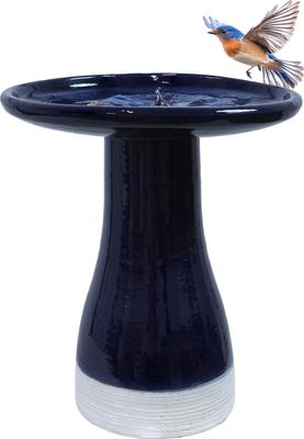 Show full view: Sunnydaze Decor Ceramic Duo Tone Bird Bath, Midnight slide 2 of 9