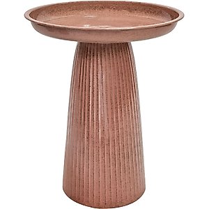 Sunnydaze Decor Gleeful Garden Bird Bath, Clay Glaze