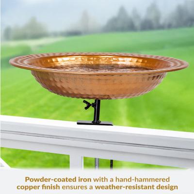 Show full view: Sunnydaze Decor Copper Deck-Mounted Bird Bath & Feeder slide 4 of 9