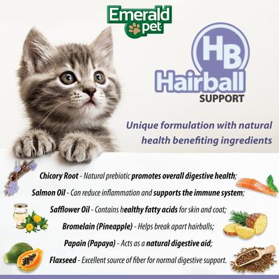 Show full view: Emerald Pet Hairball Support Grain-Free Cat Soft Chews, 2.5-oz bag slide 9 of 10