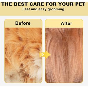 Pet Republique Dematting with 12+23 Dual-Side Blades Rake Matt Splitters Dog & Cat Brush, Yellow/Black