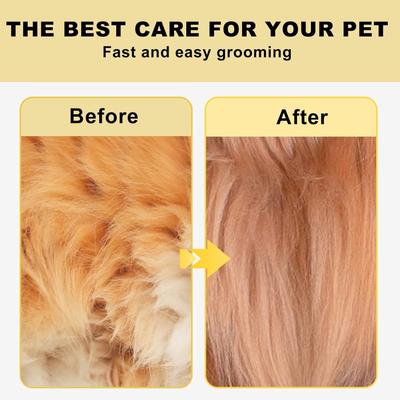 Show full view: Pet Republique Dematting with 12+23 Dual-Side Blades Rake Matt Splitters Dog & Cat Brush, Yellow/Black slide 7 of 8