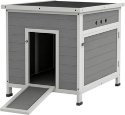 PawHut Double Door Wooden Duck Coop, 24.8 x 32.3 x29.9-in