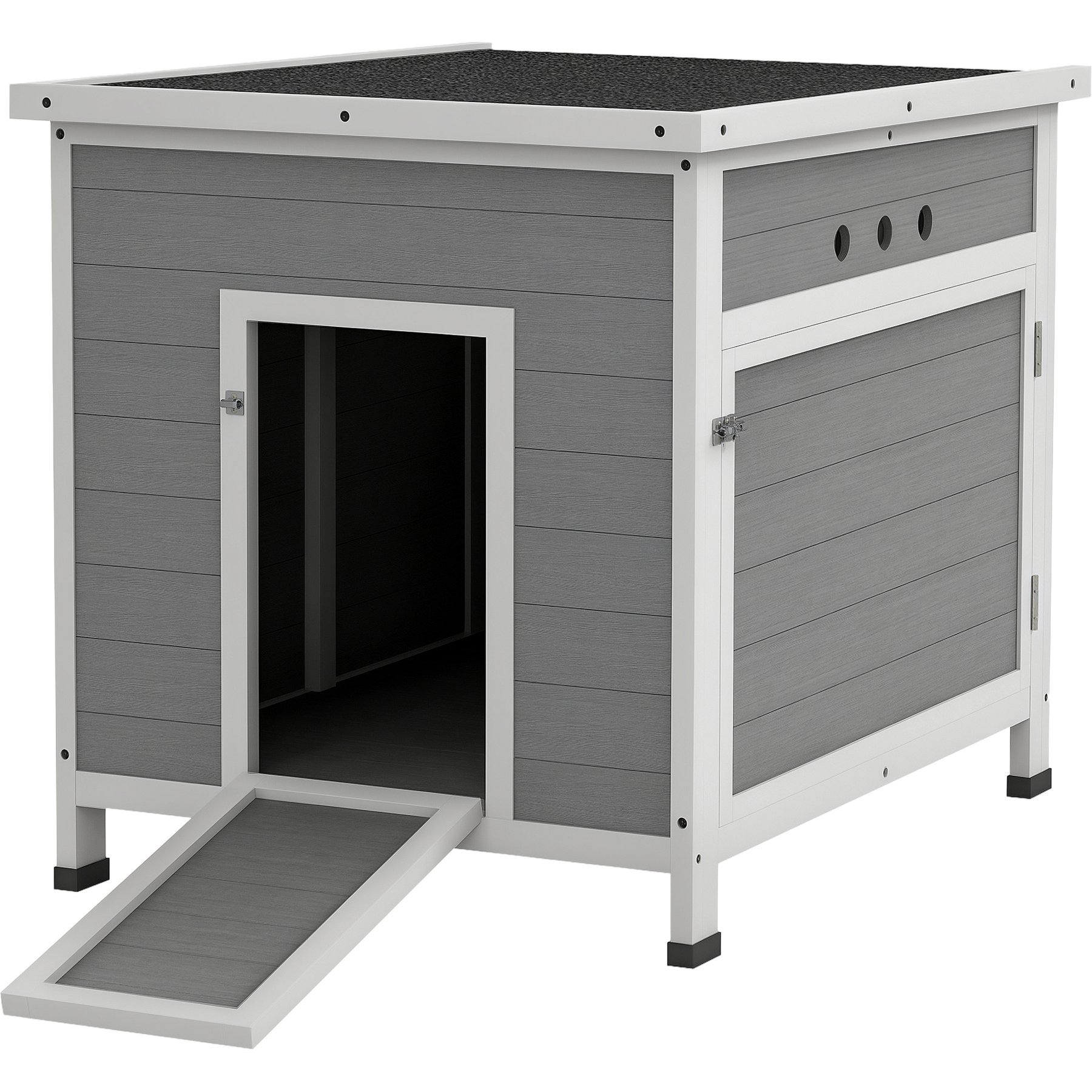 PawHut Double Door Wooden Duck Coop, 24.8 x 32.3 x29.9-in