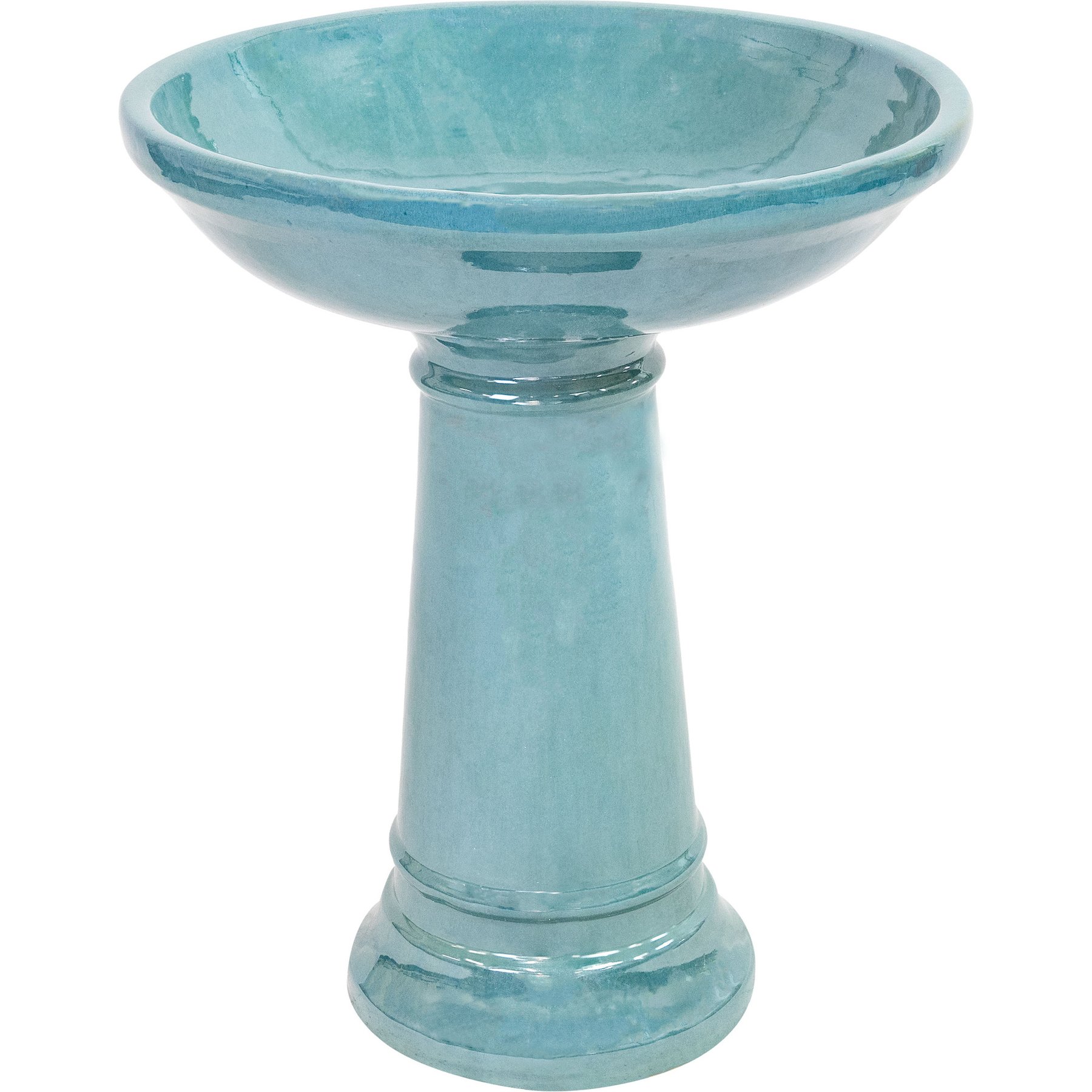 Sunnydaze Decor Calais Ceramic Outdoor Bird Bath, Jade