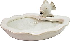 Sunnydaze Decor Ceramic Fish Water Fountain, White