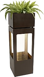 Sunnydaze Decor Serene Shower Zinc Fountain with Planter, Dark Brown