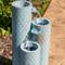 Show in main carousel: Sunnydaze Decor Moroccan Trellis 3-Column Zinc Fountain, Blue slide 2 of 9