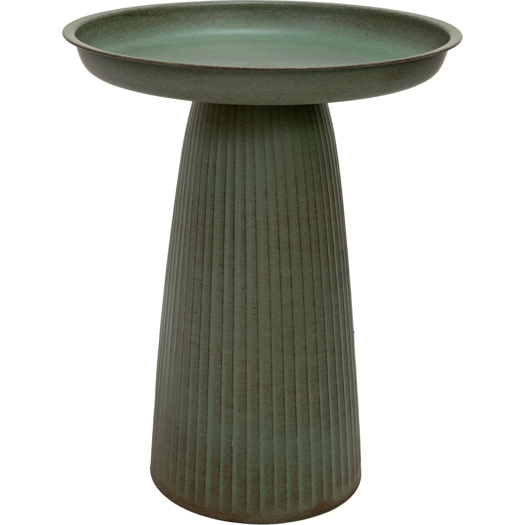 Sunnydaze Decor Gleeful Garden Bird Bath, Matte Green