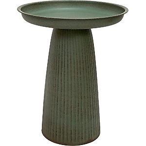 Sunnydaze Decor Gleeful Garden Bird Bath, Matte Green
