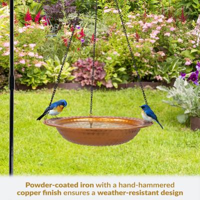 Show full view: Sunnydaze Decor Copper Hanging Bird Bath & Feeder slide 8 of 9