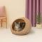 Show in main carousel: THE LICKER STORE Flora Modern Circular Faux Wicker Cat Bed with Removable Cover, Medium, Natural slide 2 of 6
