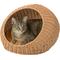 Show in main carousel: THE LICKER STORE Flora Modern Circular Faux Wicker Cat Bed with Removable Cover, Medium, Natural slide 1 of 6