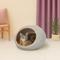 Show in main carousel: THE LICKER STORE Flora Modern Circular Faux Wicker Cat Bed with Removable Cover, Medium, White slide 3 of 7