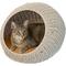 Show in main carousel: THE LICKER STORE Flora Modern Circular Faux Wicker Cat Bed with Removable Cover, Medium, White slide 1 of 7