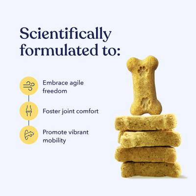 Show full view: Honest Paws Full-Spectrum Hemp Oil Bites Mobility Blend Tumeric Flavored Joint Chew Supplement for Dogs, 30 count slide 3 of 10