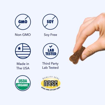 Show full view: Honest Paws Full-Spectrum Hemp Oil Soft Chews Mobility Blend Chicken Flavored Joint Supplement for Dogs, 30 count slide 9 of 9